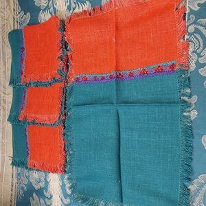 4 holiday cotton napkins 12 long 8 wide